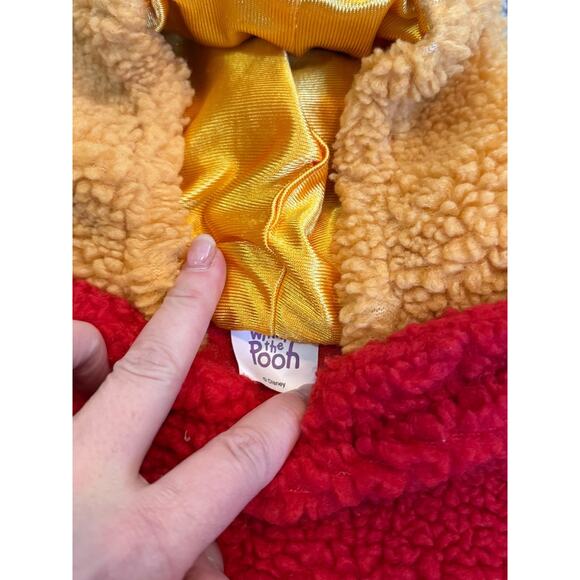 Disney Winnie the Pooh Hoodie Toddler Red Yellow Sherpa Fleece No Tag See Photos - Picture 2 of 7